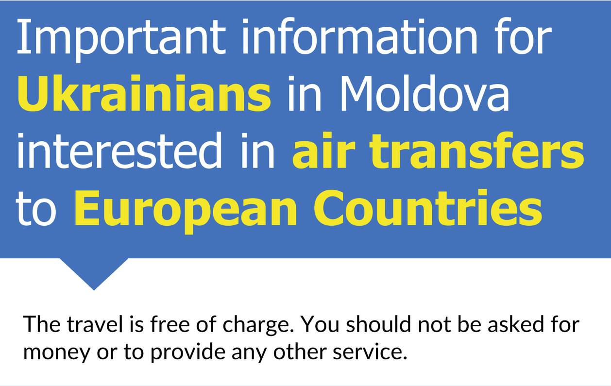 Important information on air transfer for Ukrainians in Moldova